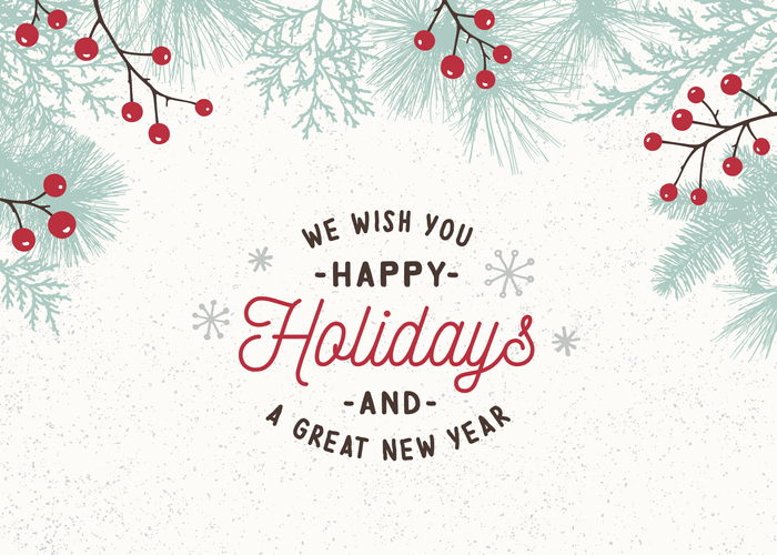 happy holiday greeting card