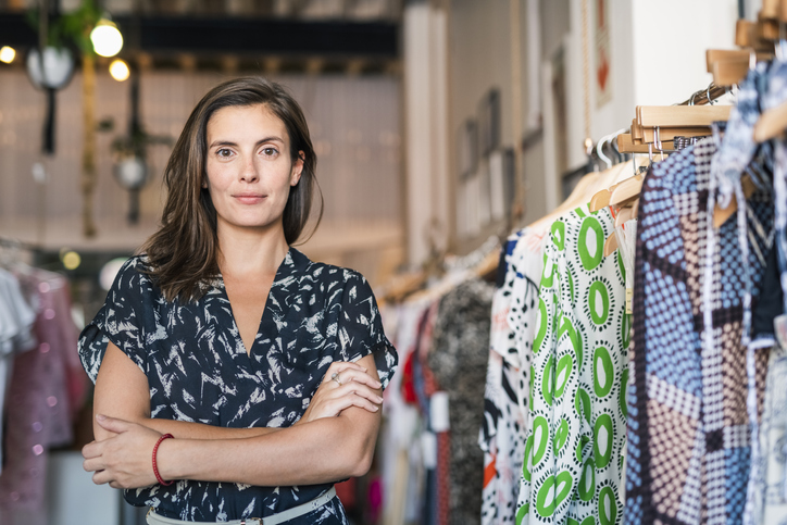 female boutique clothing store owner